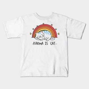 Karma Is A Cat Kids T-Shirt